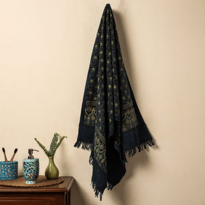 Blue - Block Print Cotton Ajrakh Handloom Towel
