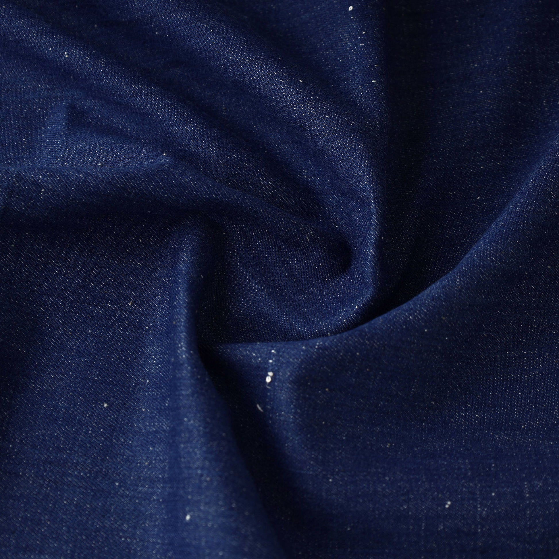 Blue - 2/40 Twill Cotton Handspun Handloom Natural Dyed Plain Fabric 13