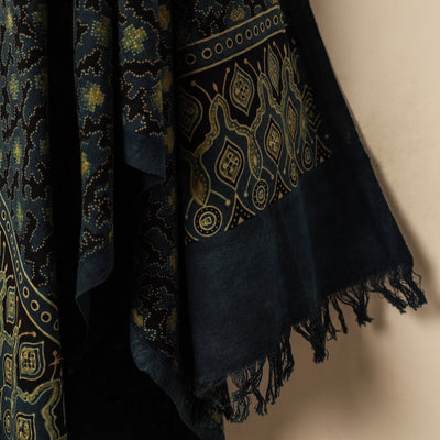 Blue - Block Print Cotton Ajrakh Handloom Towel