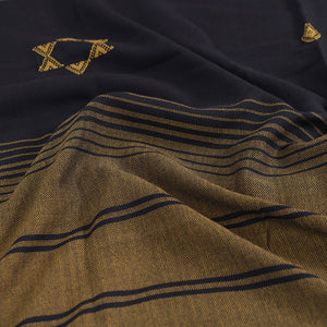 Brown - Kutch Weaving Handloom Cotton Double Bed Cover (107 x 91 in)