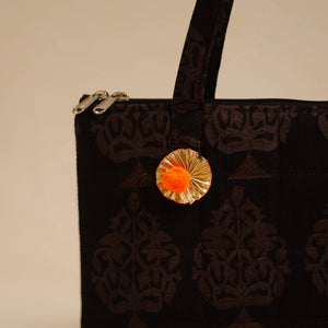 Brown - Handcrafted Quilted Cotton Hand Bag 15