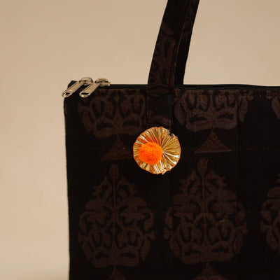 Brown - Handcrafted Quilted Cotton Hand Bag 15