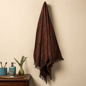Brown - Block Print Cotton Ajrakh Handloom Towel