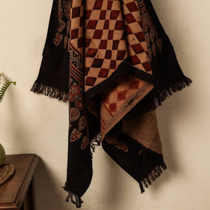 Brown - Block Print Cotton Ajrakh Handloom Towel