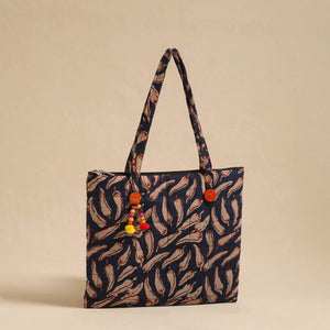 Blue - Handcrafted Quilted Cotton Hand Bag 17