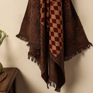 Brown - Block Print Cotton Ajrakh Handloom Towel