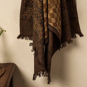 Brown - Block Print Cotton Ajrakh Handloom Towel