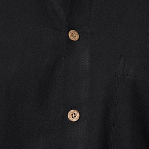Black - Jhiri Handloom Cotton Men Full Sleeve Shirt