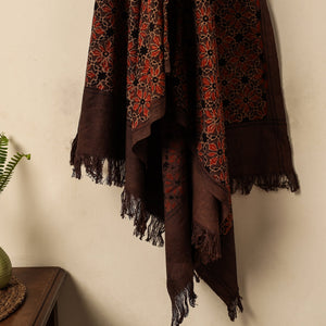 Brown - Block Print Cotton Ajrakh Handloom Towel