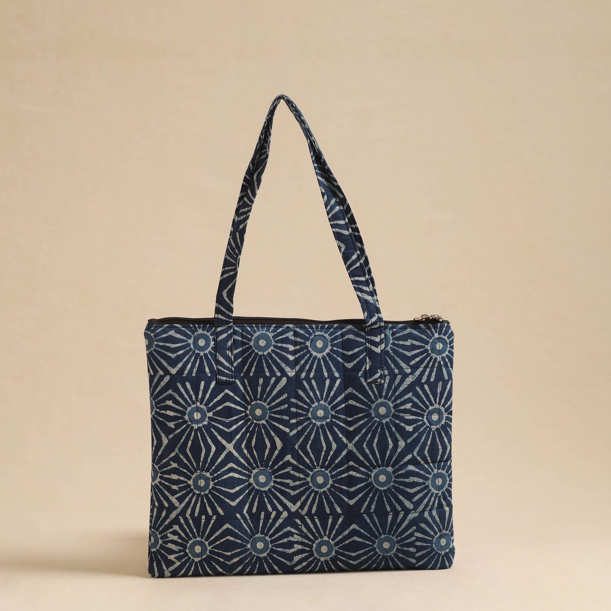 Blue - Handcrafted Quilted Cotton Hand Bag 18