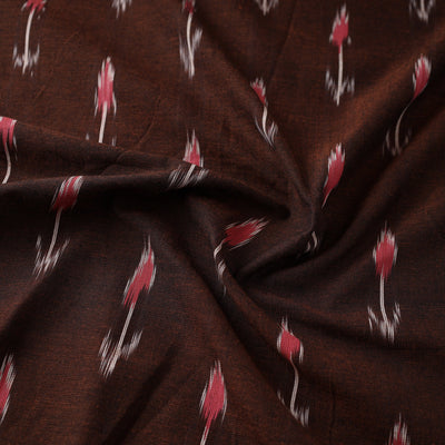 Brown - Pochampally Ikat Weave Cotton Fabric 07