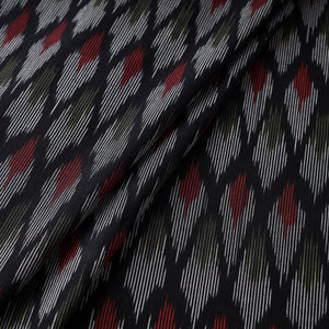 Black - Cotton Pochampally Ikat Fabric 08