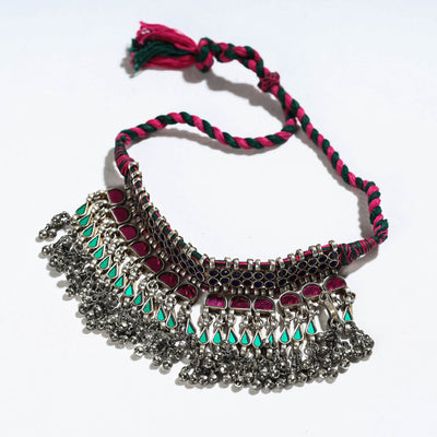 Antique Glass Encrusted Tribal GS Necklace