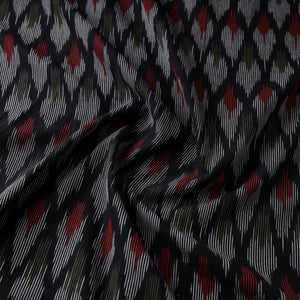 Black - Cotton Pochampally Ikat Fabric 08
