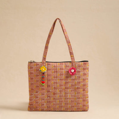 Brown - Handcrafted Quilted Cotton Hand Bag 20