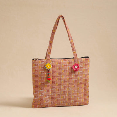Brown - Handcrafted Quilted Cotton Hand Bag 20