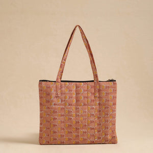 Brown - Handcrafted Quilted Cotton Hand Bag 20