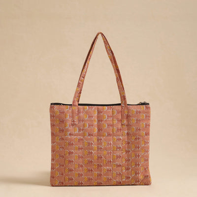 Brown - Handcrafted Quilted Cotton Hand Bag 20