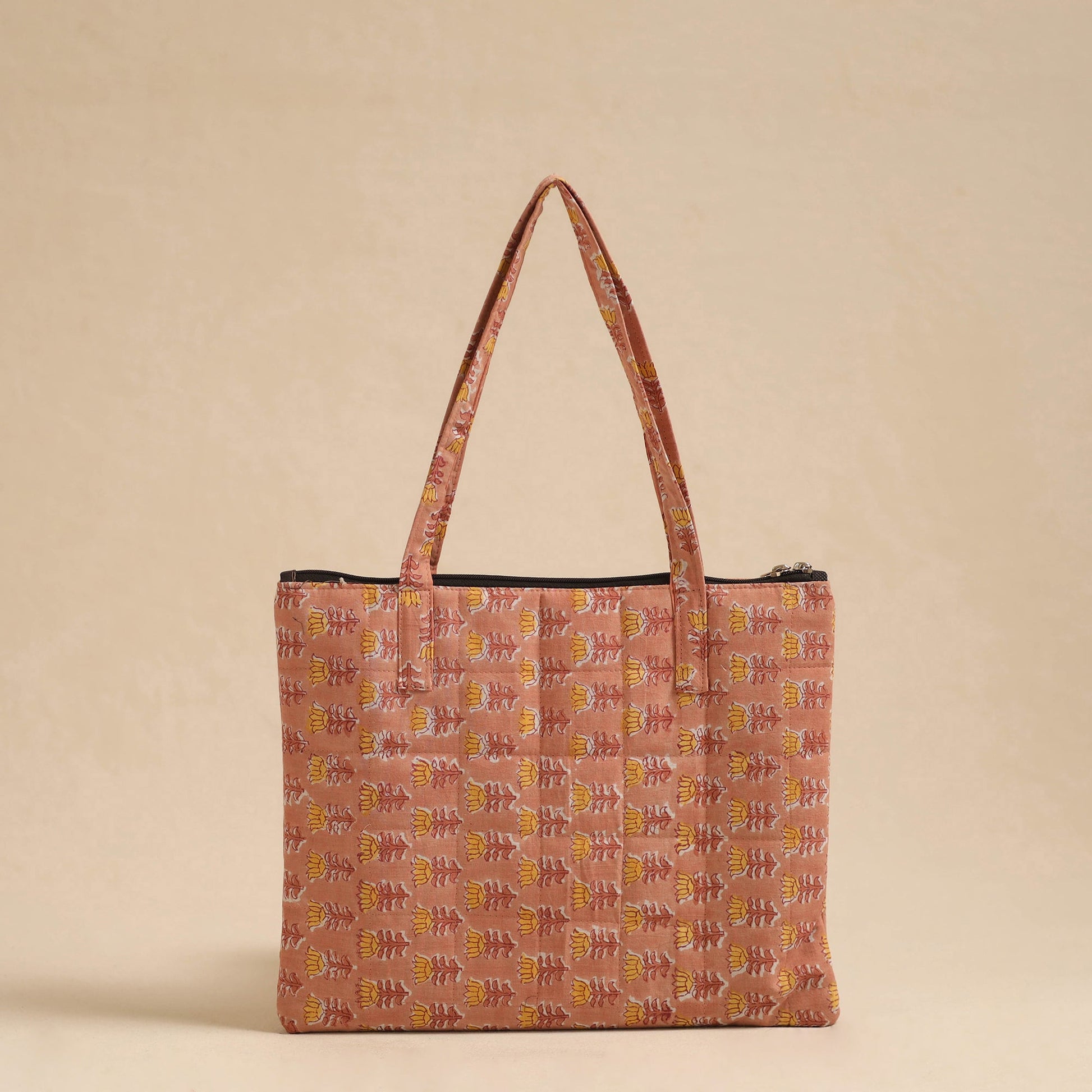 Brown - Handcrafted Quilted Cotton Hand Bag 20