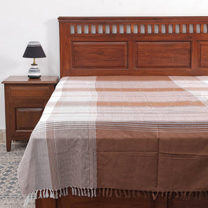 Brown - Kutch Weaving Handloom Cotton Single Bed Cover (91 x 60 in)