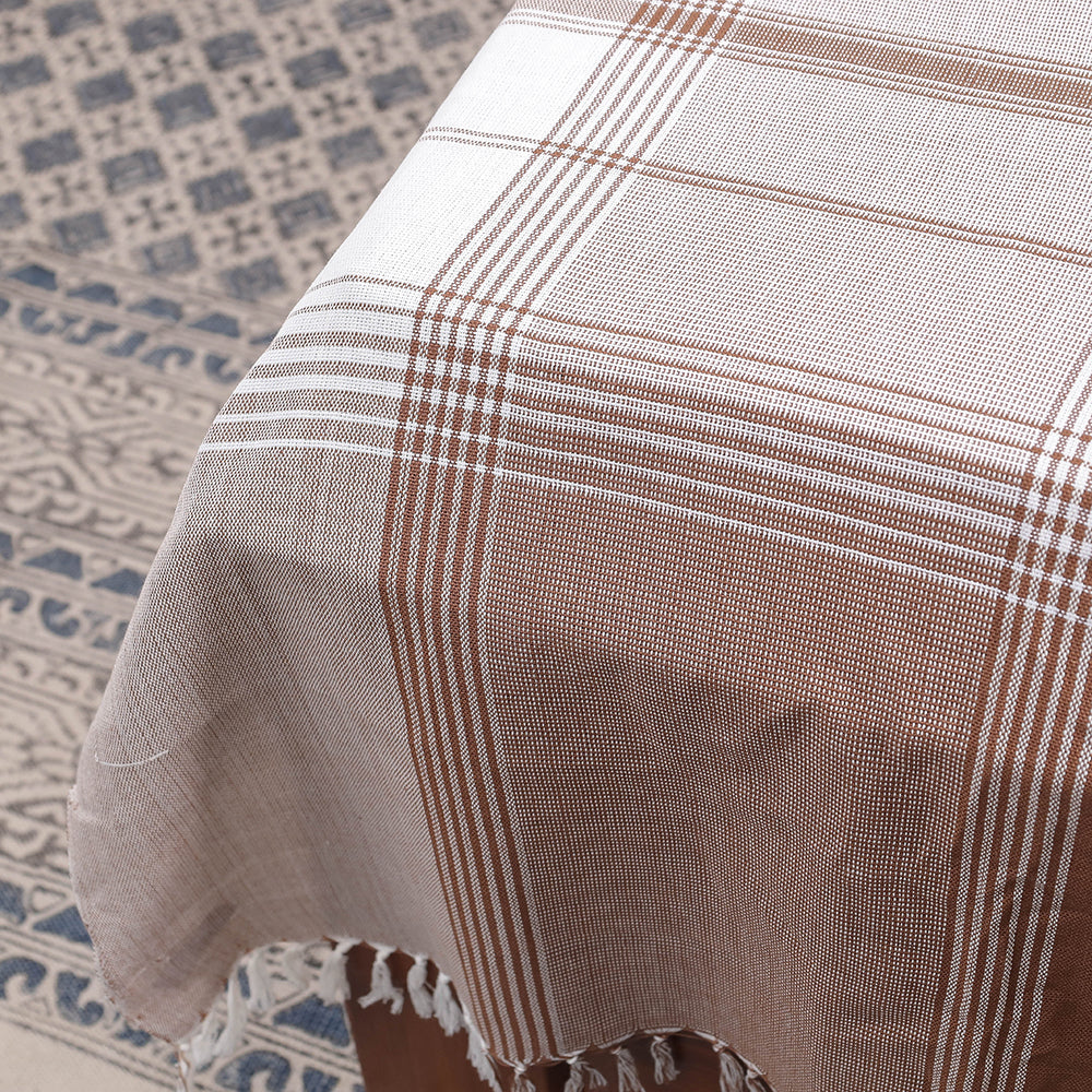 Brown - Kutch Weaving Handloom Cotton Single Bed Cover (91 x 60 in)