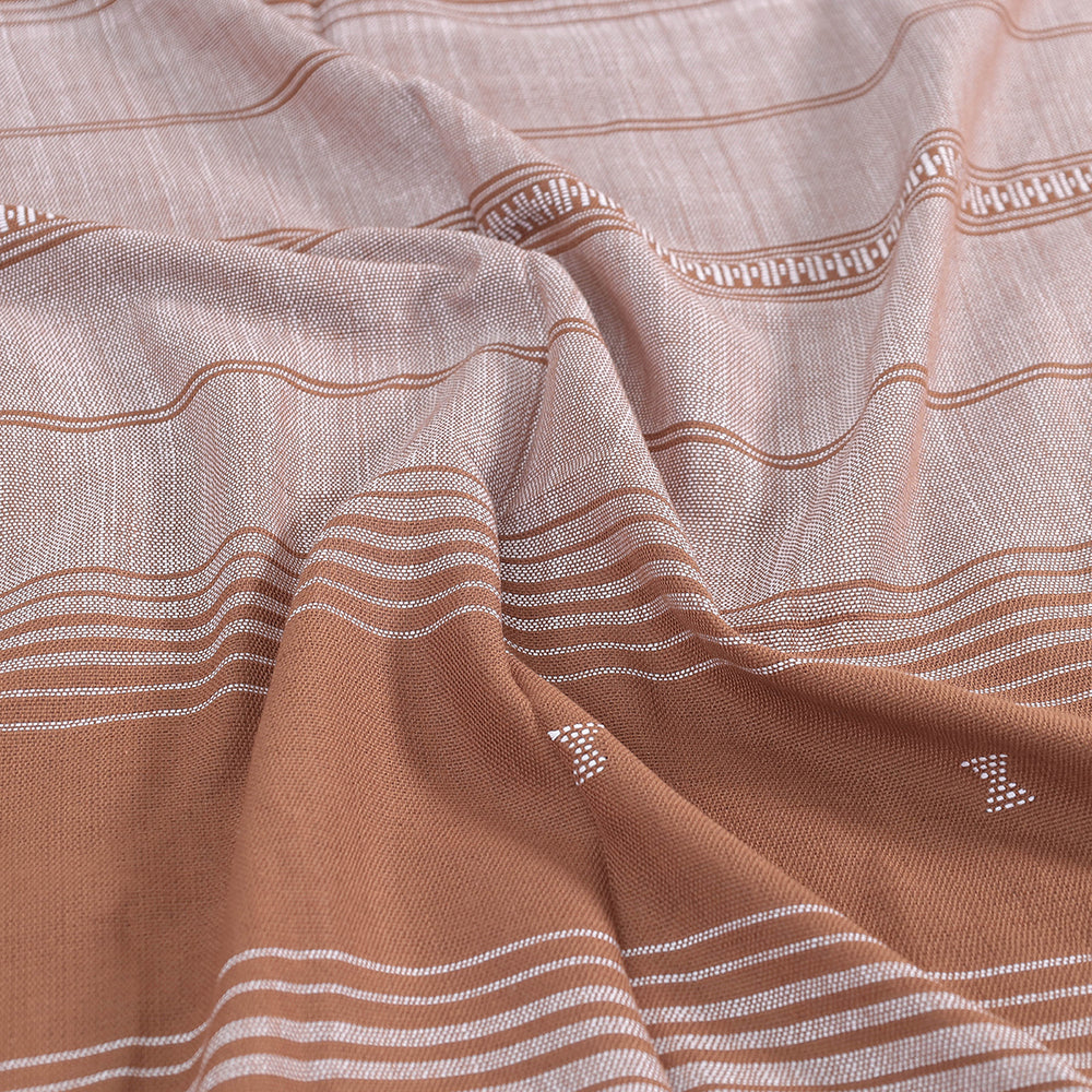 Brown - Kutch Weaving Handloom Cotton Single Bed Cover (91 x 60 in)