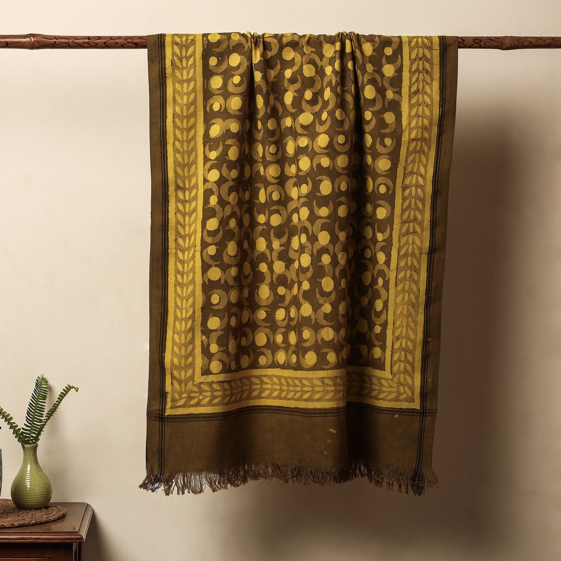 Brown - Jhiri Handloom Hand Block Printed Pure Cotton Towel