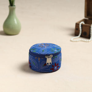 Bengal Kantha Work Handcrafted Round Utility Box