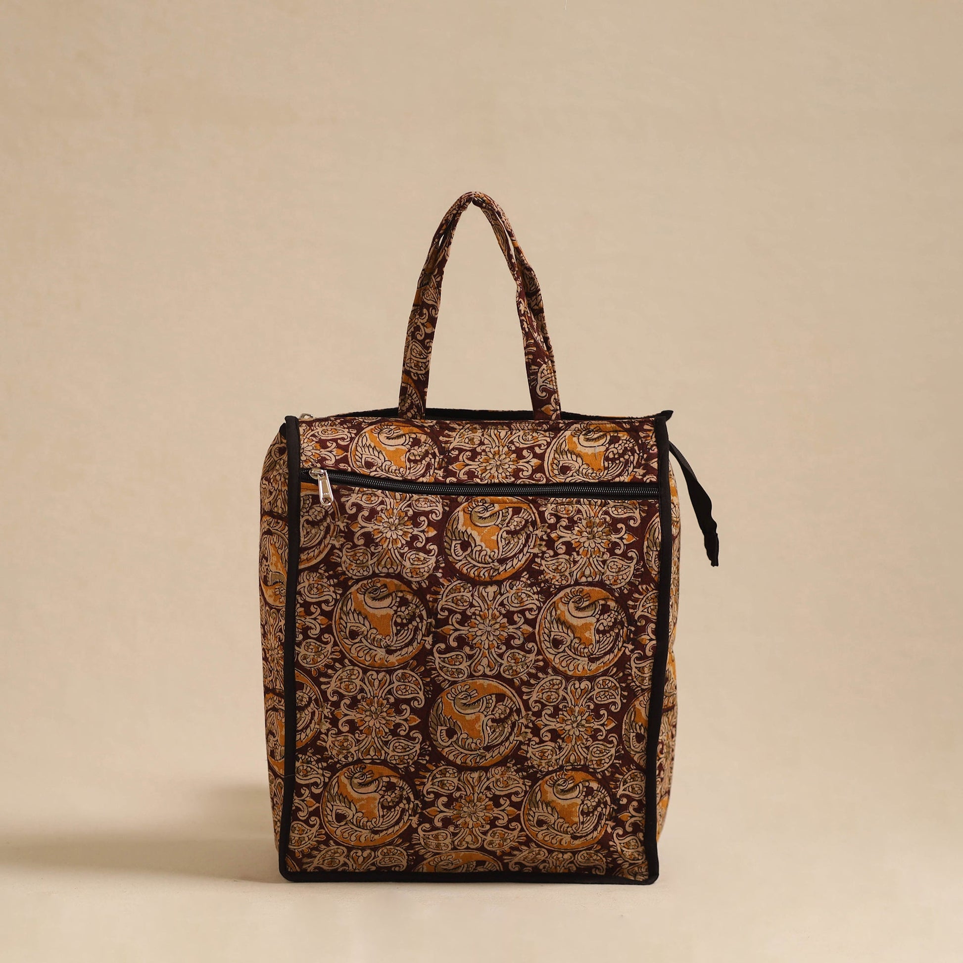 Brown - Handcrafted Cotton Shopping Hand Bag 02