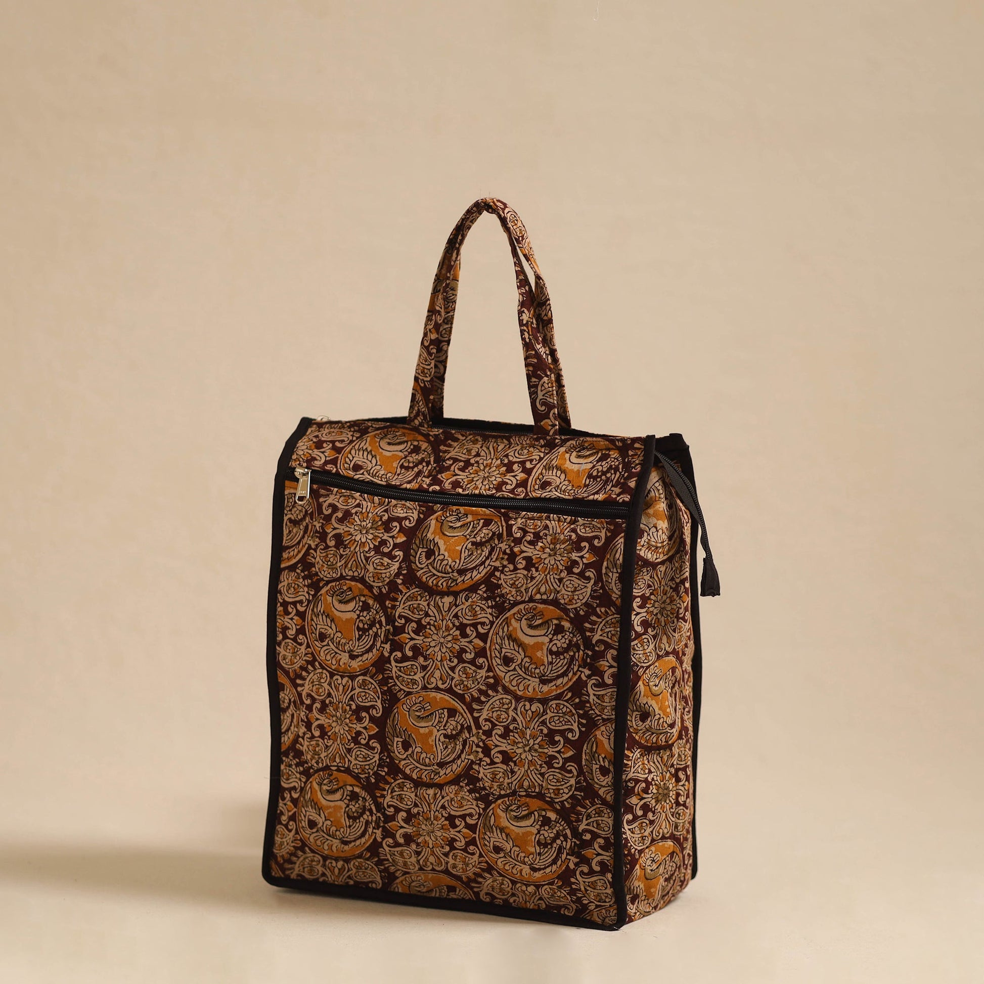 Brown - Handcrafted Cotton Shopping Hand Bag 02