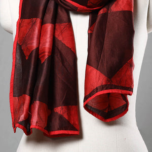 Brown - Nui Shibori Tie-Dye Chanderi Silk Handloom Stole 10