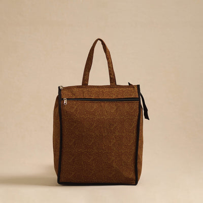 Brown - Handcrafted Cotton Shopping Hand Bag 04