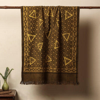 Brown - Jhiri Handloom Hand Block Printed Pure Cotton Towel