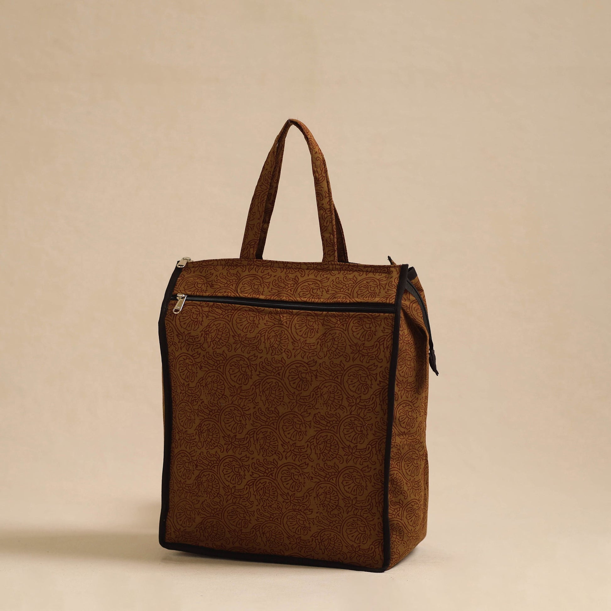 Brown - Handcrafted Cotton Shopping Hand Bag 04