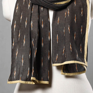Brown - Cotton Pochampally Ikat Stole 16