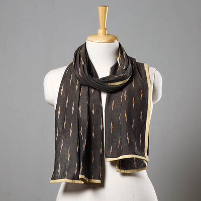 Brown - Cotton Pochampally Ikat Stole 16