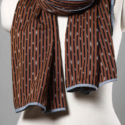 Brown - Cotton Pochampally Ikat Stole 18