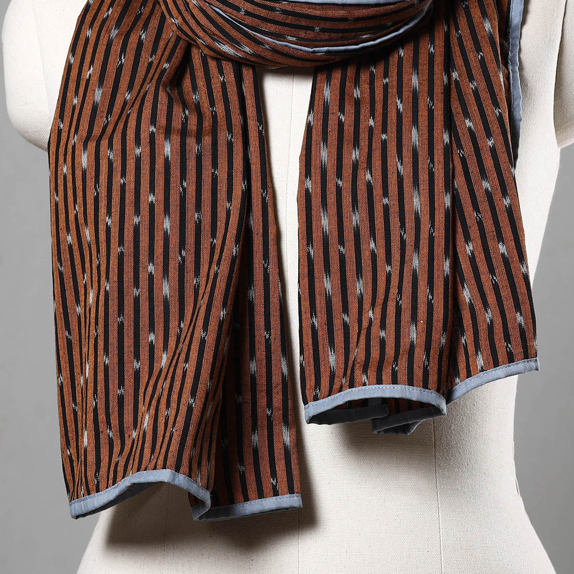 Brown - Cotton Pochampally Ikat Stole 18