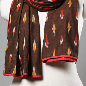 Brown - Cotton Pochampally Ikat Stole 19