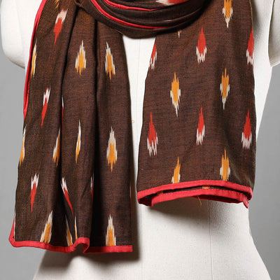 Brown - Cotton Pochampally Ikat Stole 19