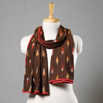 Brown - Cotton Pochampally Ikat Stole 19