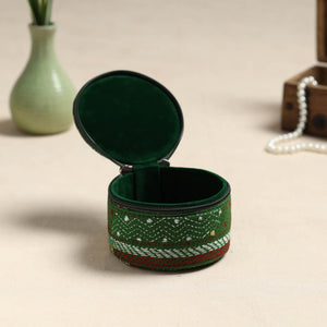 Bengal Kantha Work Handcrafted Round Utility Box