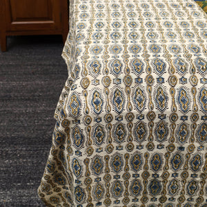 Beige - Patchwork Ajrakh Cotton Double Bed Sheet Set 04