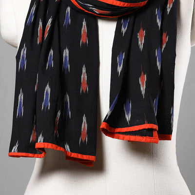 Black - Cotton Pochampally Ikat Stole 21