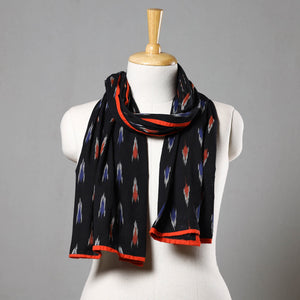 Black - Cotton Pochampally Ikat Stole 21