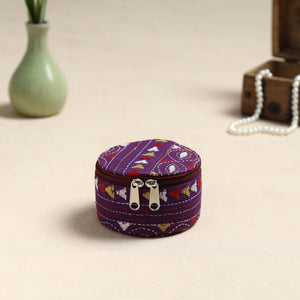 Bengal Kantha Work Handcrafted Round Utility Box
