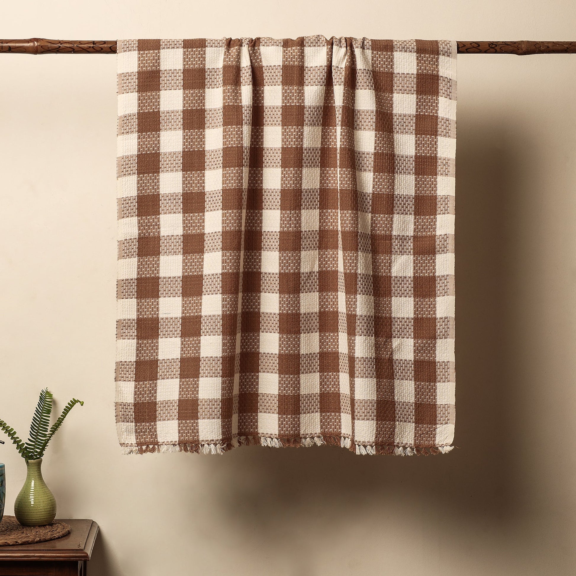 Brown - Alampur Handloom Fine Cotton Bath Towel