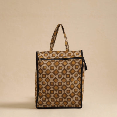 Brown - Handcrafted Cotton Shopping Hand Bag 19