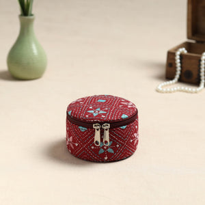 Bengal Kantha Work Handcrafted Round Utility Box