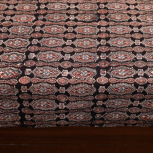 Brown - Patchwork Block Print Ajrakh Cotton Double Bed Sheet Set 07